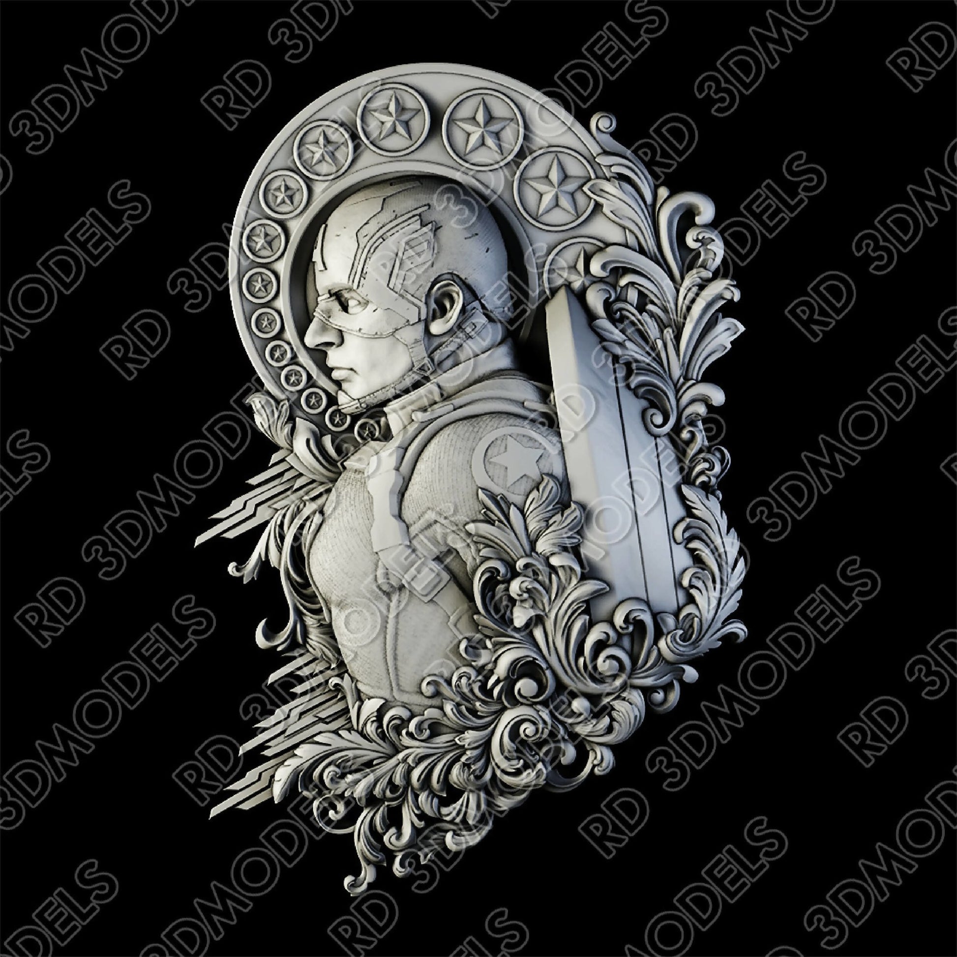 Captain America 3d stl - 3DWave.us
