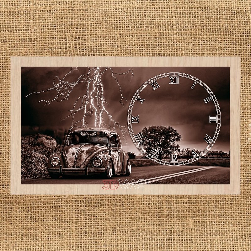 CAR CLOCK pyroprinter & laser-ready file 3DWave.us