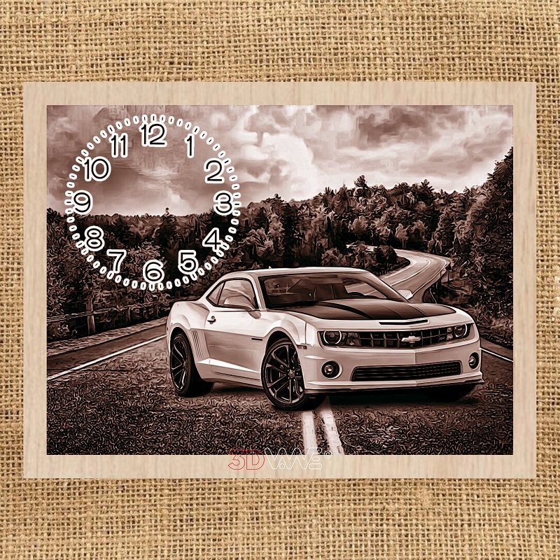 CAR CLOCK pyroprinter & laser-ready file 3DWave.us