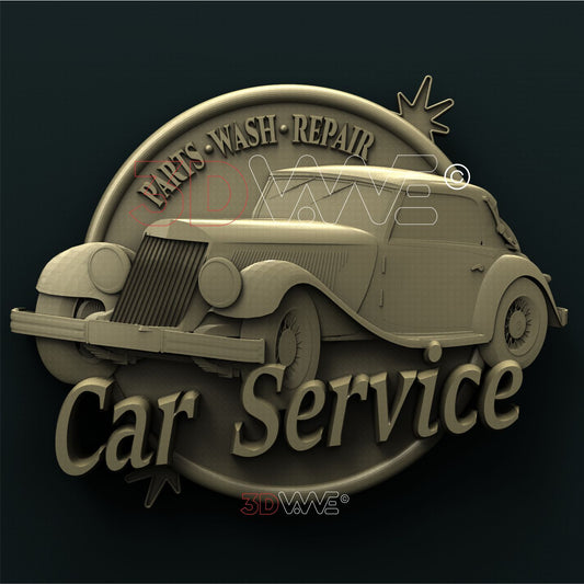 CAR SERVICE SIGN 3D STL 3DWave