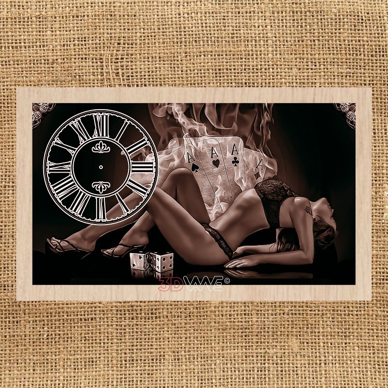 CARD PLAYER CLOCK pyroprinter & laser-ready file 3DWave.us