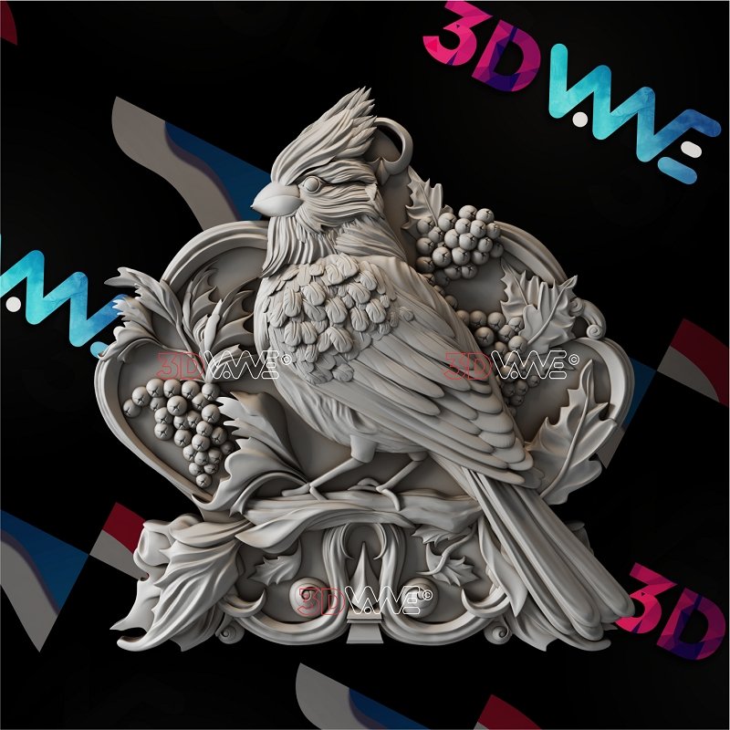 CARDINAL BIRD 3d stl 3DWave.us