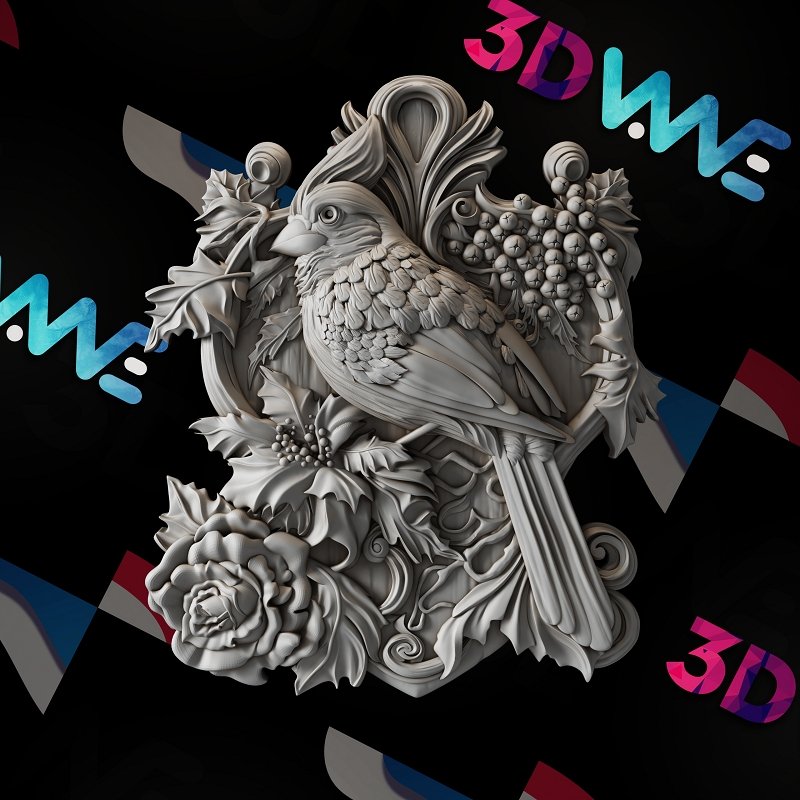 CARDINAL BIRD 3d stl - 3DWave.us