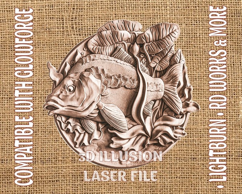 CARP 3d illusion & laser-ready file 3DWave.us