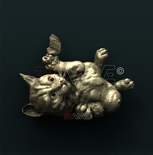 CAT and BUTTERFLY 3D STL 3DWave