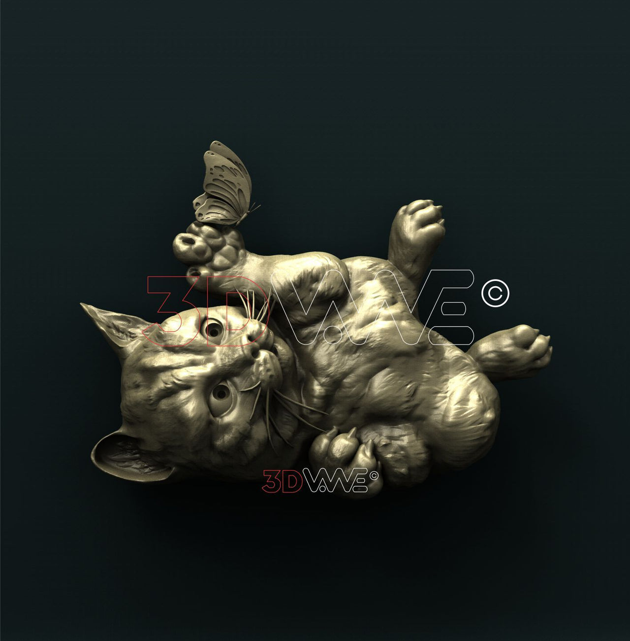 CAT and BUTTERFLY 3D STL 3DWave