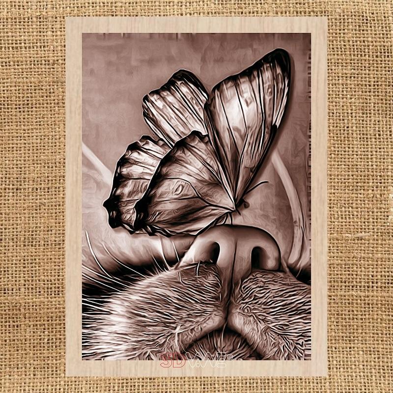 CAT & BUTTERFLY laser-ready file 3DWave.us