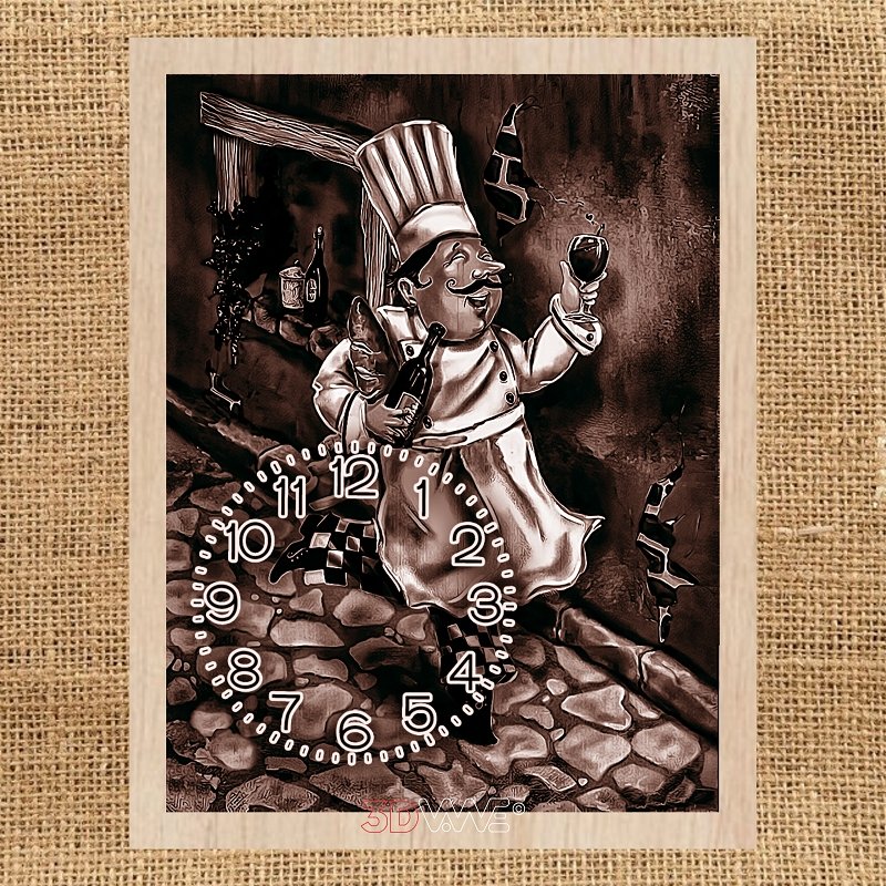 CHEF CLOCK pyroprinter & laser-ready file 3DWave.us