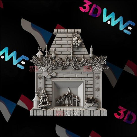 CHRISTMAS FIREPLACE 3d stl 3DWave.us