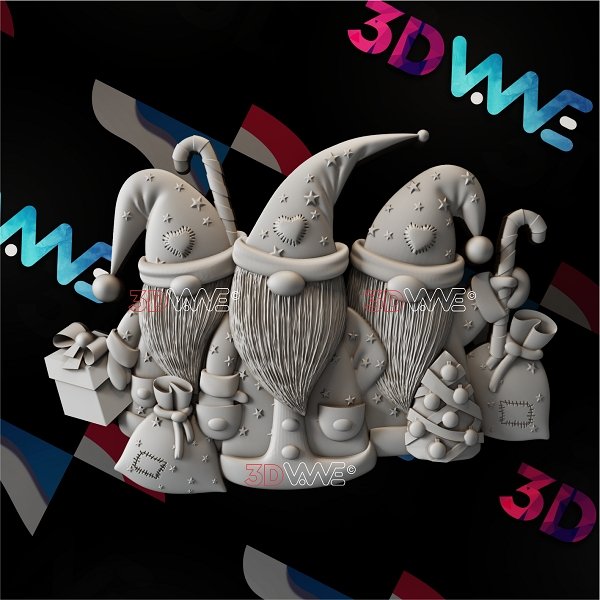CHRISTMAS GNOMES 3d stl 3DWave.us