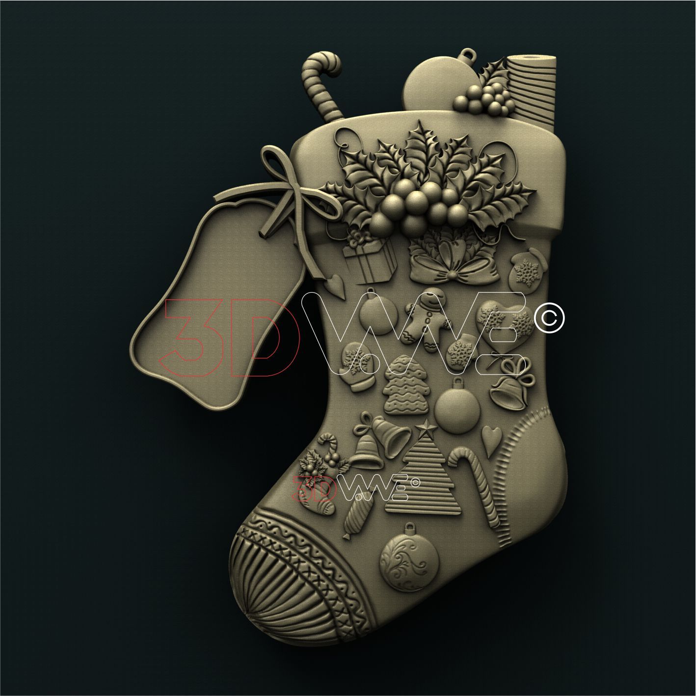 CHRISTMAS SOCK 3D STL 3DWave