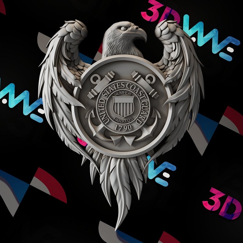 COAST GUARD EAGLE 3D STL - 3DWave.us