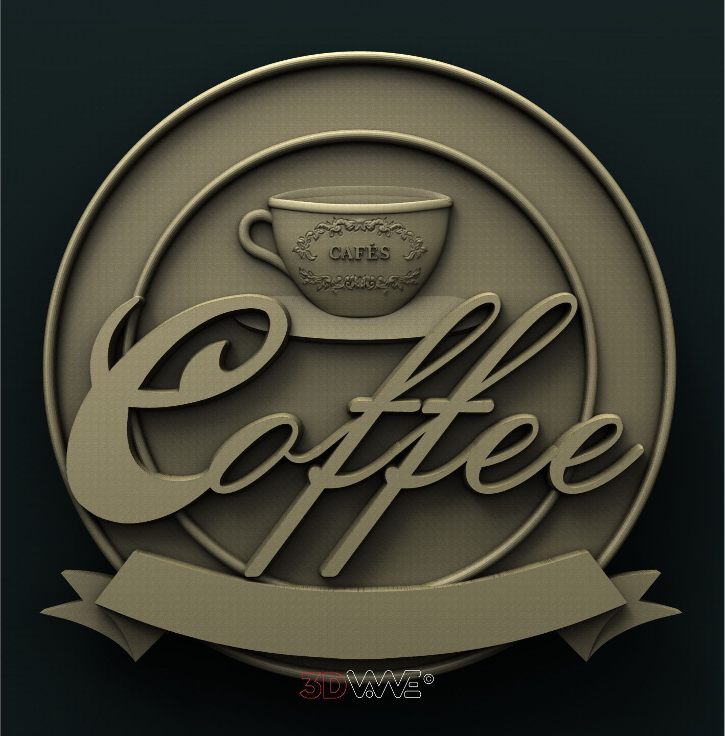 COFFEE SIGN 3D STL 3DWave