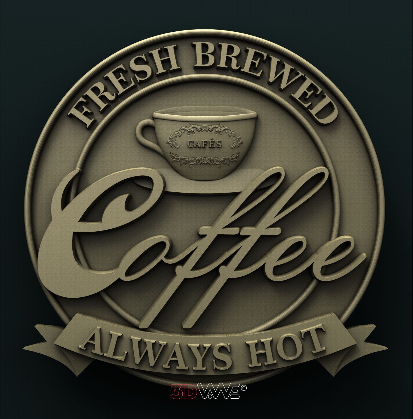COFFEE SIGN 3D STL 3DWave