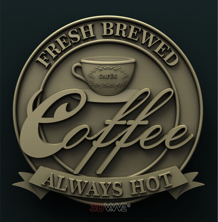 COFFEE SIGN 3D STL 3DWave