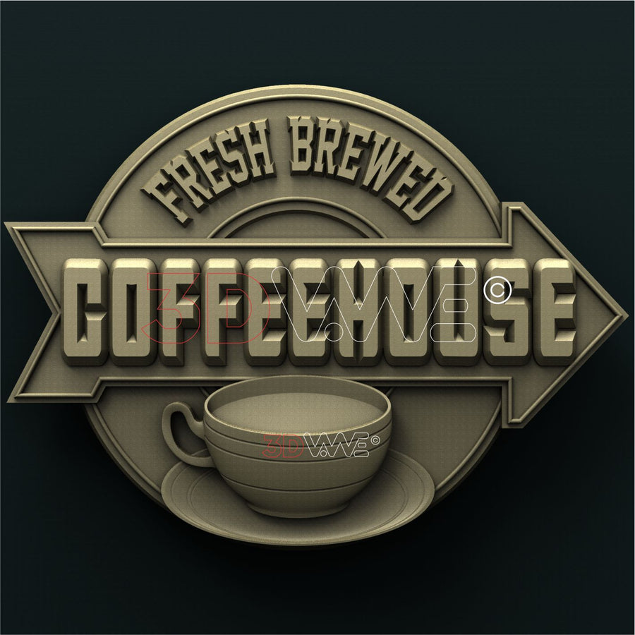 COFFEEHOUSE SIGN 3D STL 3DWave
