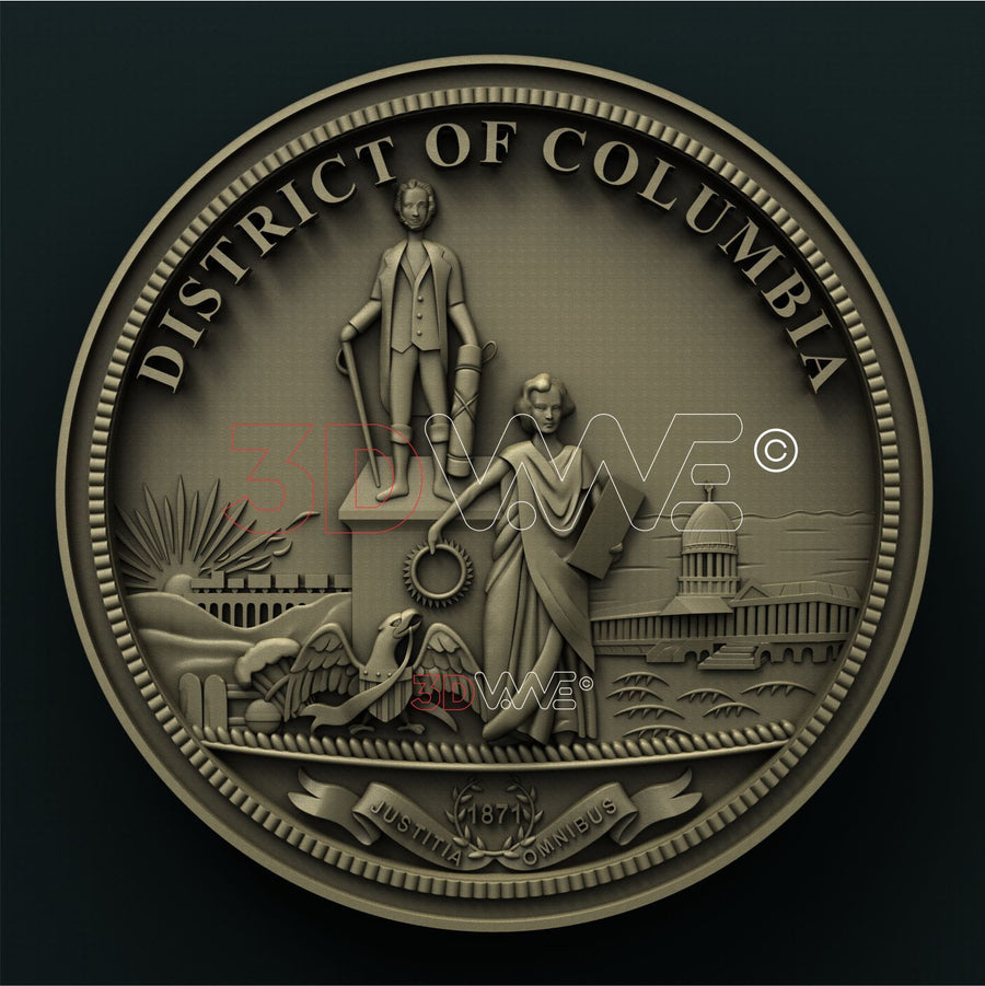 COLUMBIA STATE SEAL 3D STL 3DWave
