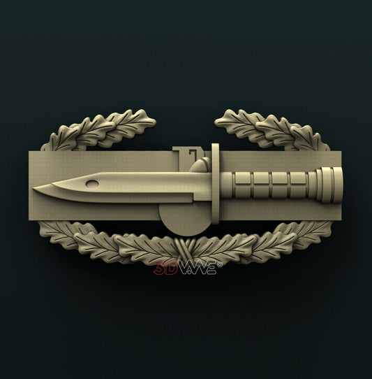 COMBAT ACTION BADGE 3D STL 3DWave