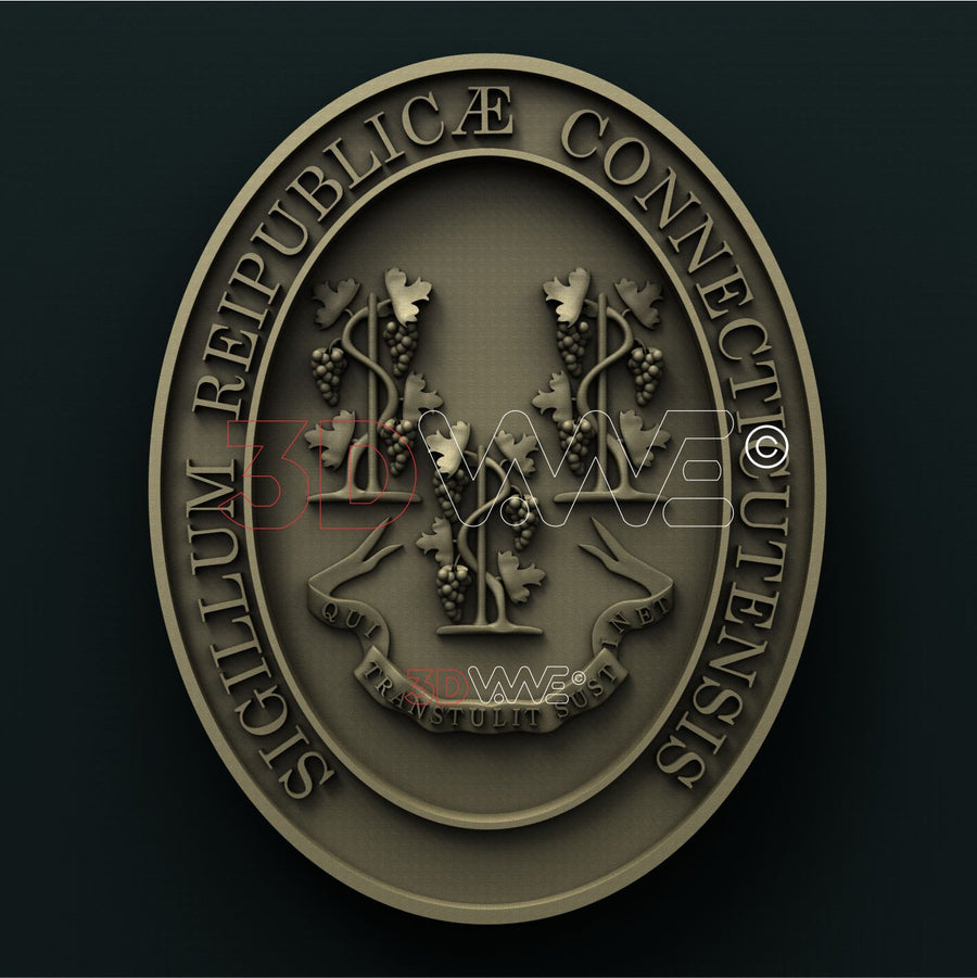 CONNECTICUT STATE SEAL 3D STL 3DWave