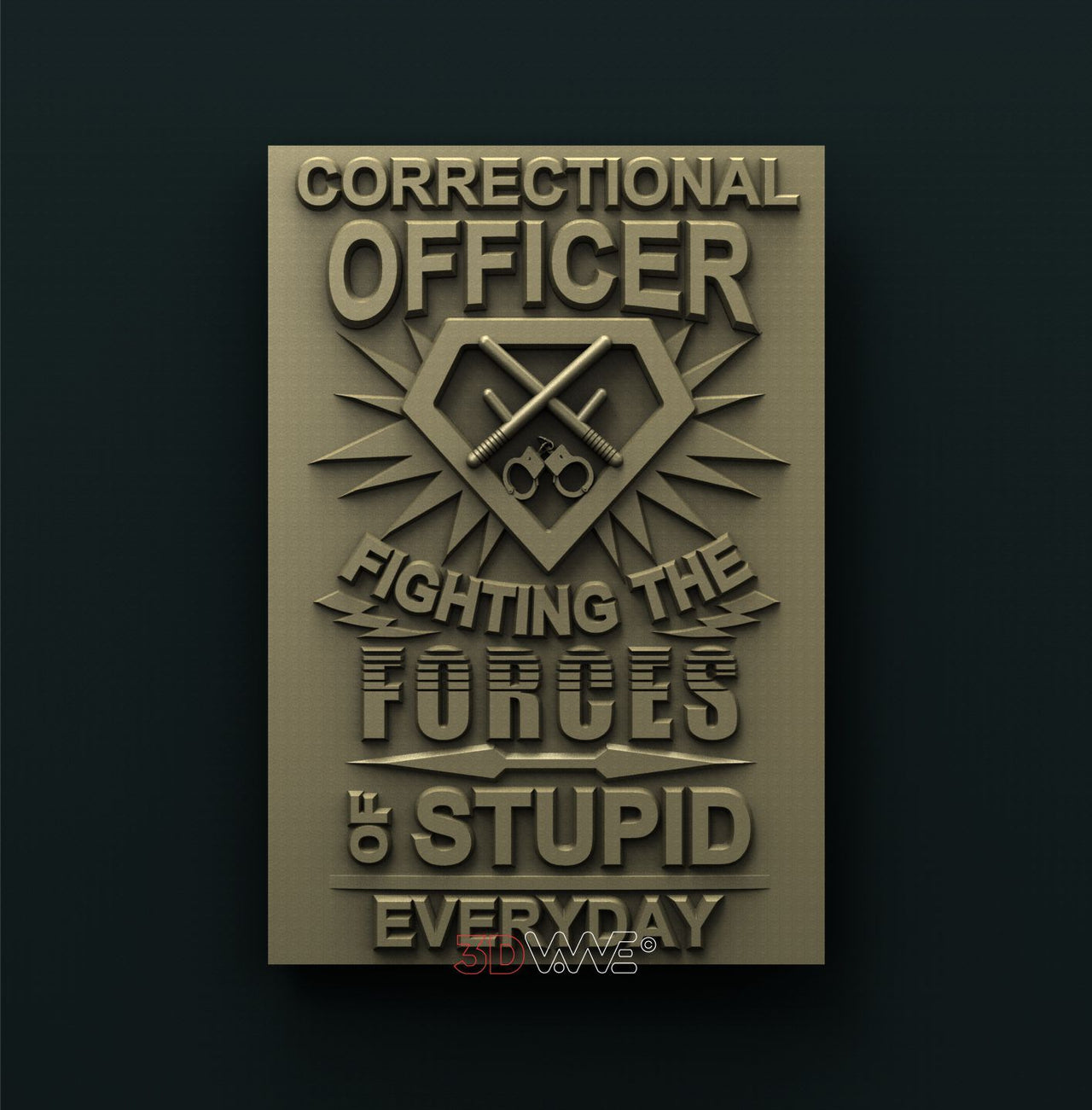 CORRECTIONAL OFFICER PLAQUE 3D STL 3DWave