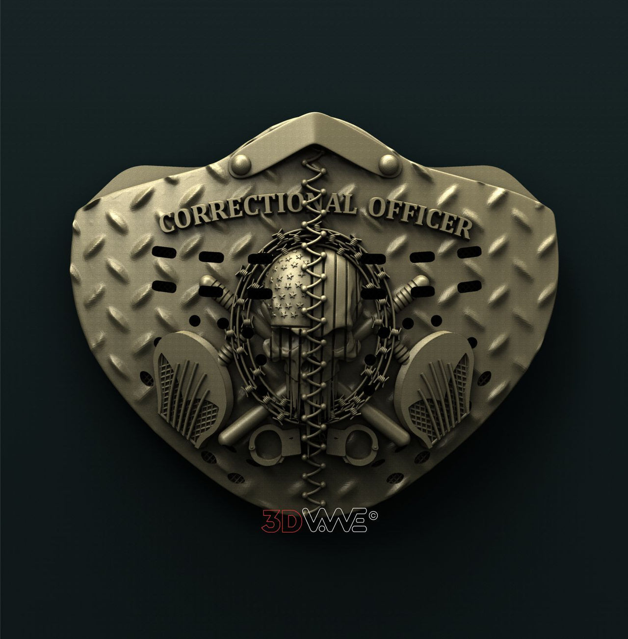 CORRECTIONAL OFFICER PLAQUE 3D STL 3DWave