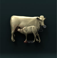Thumbnail for COW AND CALF 3D STL 3DWave
