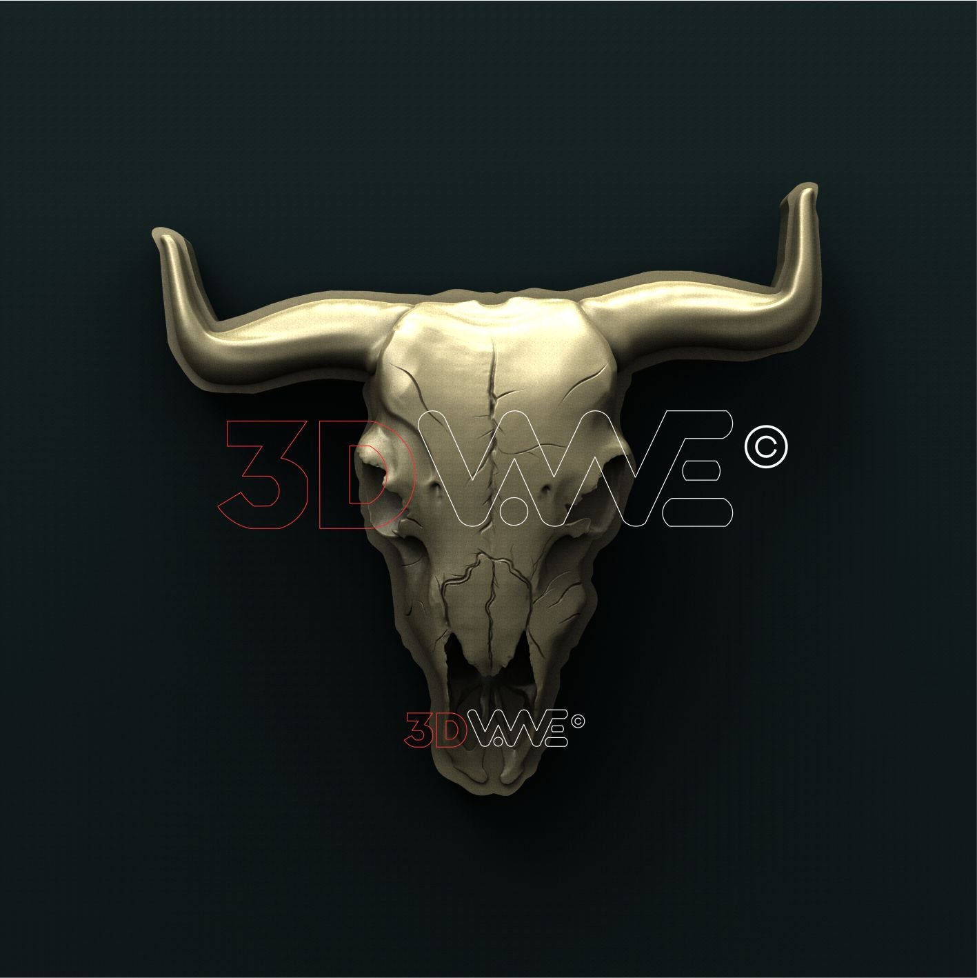 COW SKULL 3D STL 3DWave