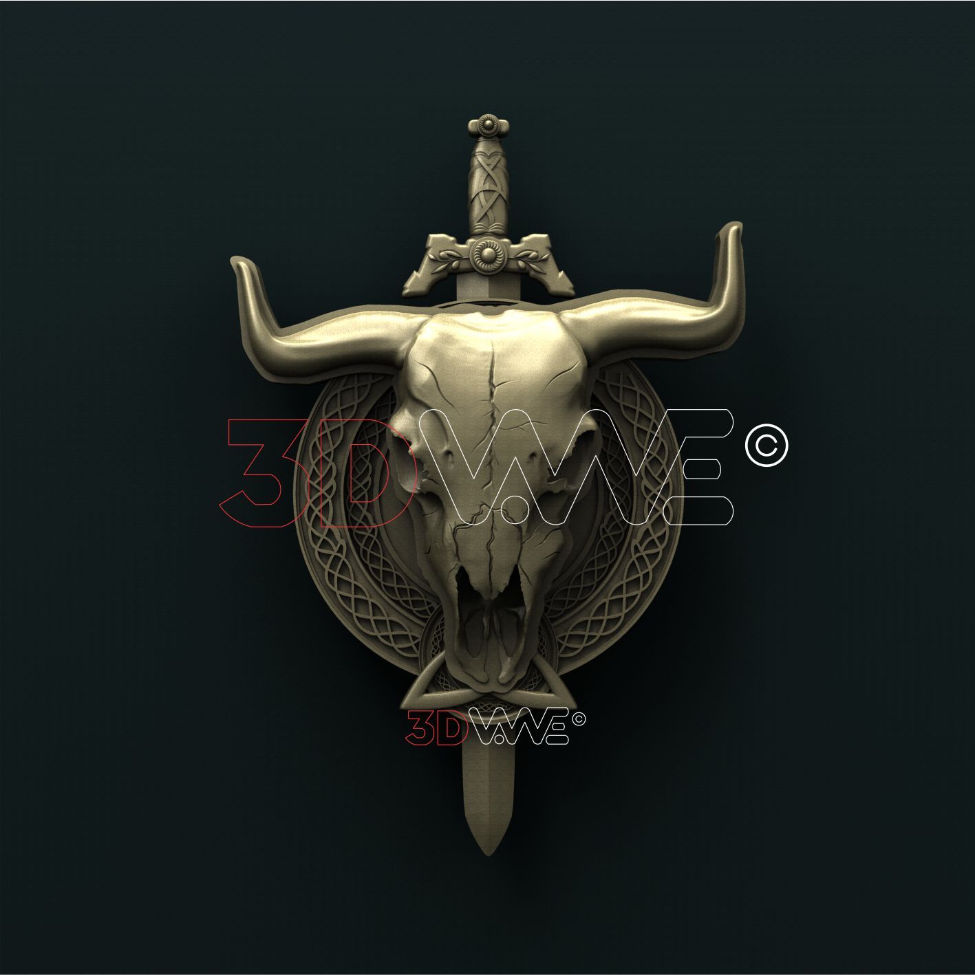 COW SKULL 3D STL 3DWave