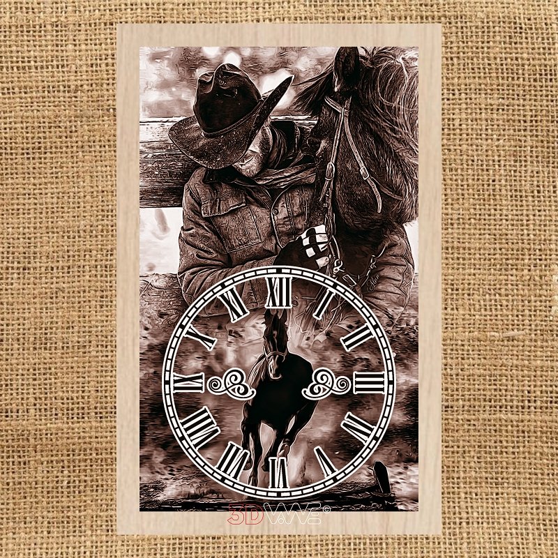 COWBOY CLOCK pyroprinter & laser-ready fie 3DWave.us