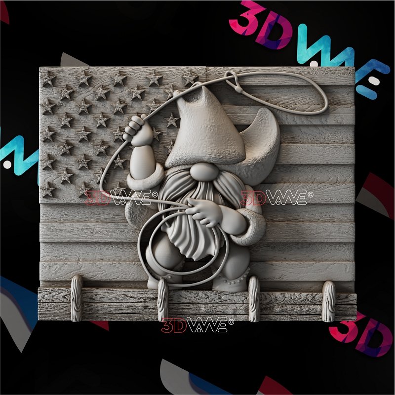 COWBOY GNOME WELCOME SIGN 3d stl 3DWave.us