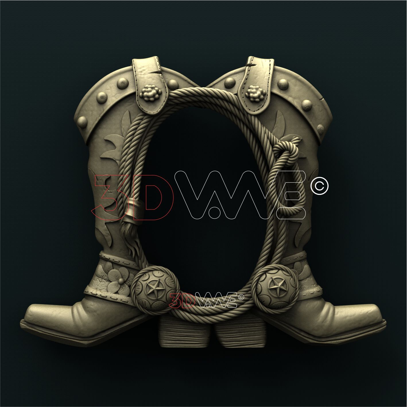 COWBOY PICTURE FRAME 3D STL 3DWave