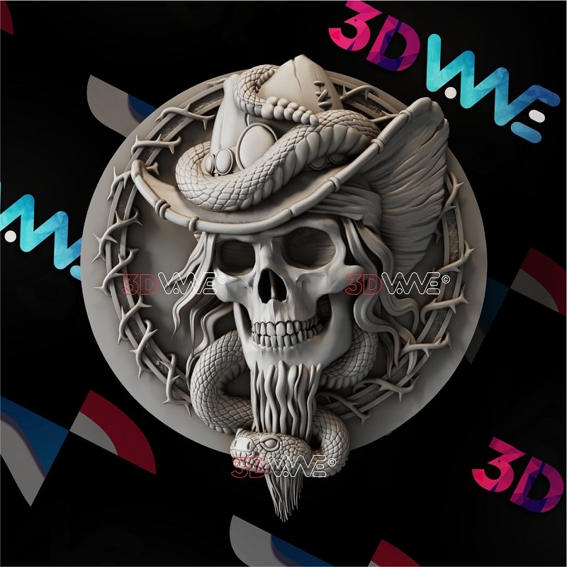 COWBOY SKULL 3d stl 3DWave.us