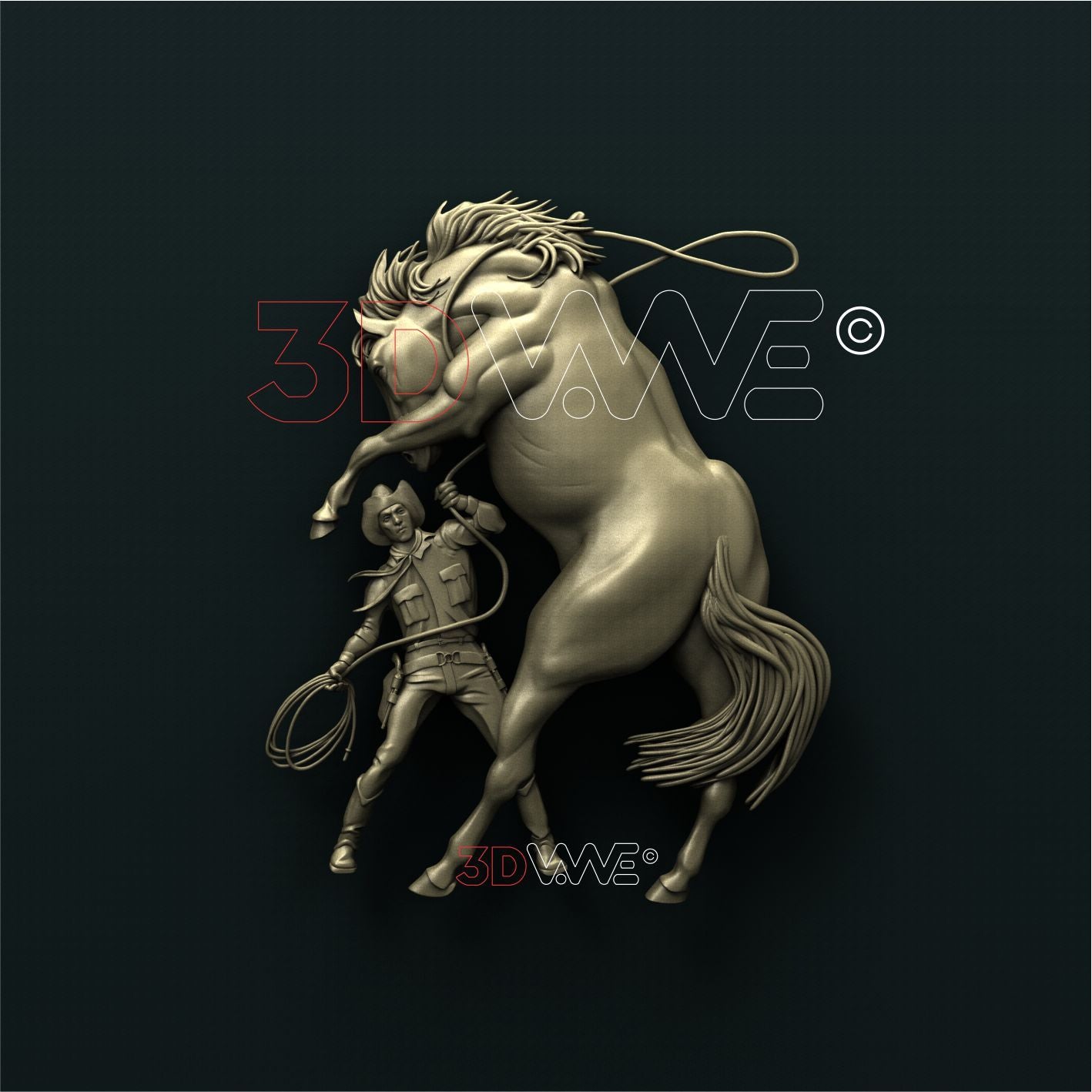 COWBOY WITH A HORSE 3d stl 3DWave