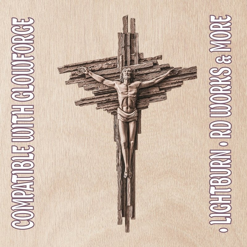 CRUCIFIXION 3d illusion & laser-ready file 3DWave.us