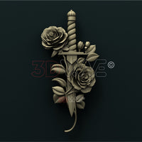 Thumbnail for DAGGER AND ROSES 3D STL 3DWave