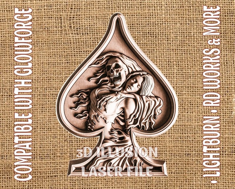 DEATH 3d illusion & laser-ready file 3DWave.us