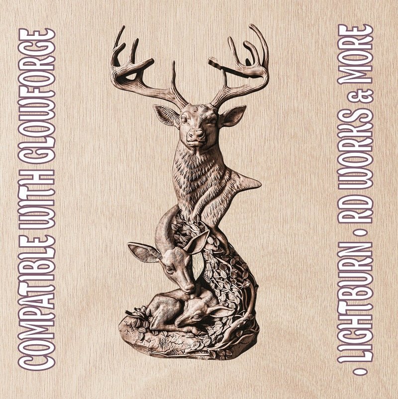 DEERS 3d illusion & laser-ready file 3DWave.us