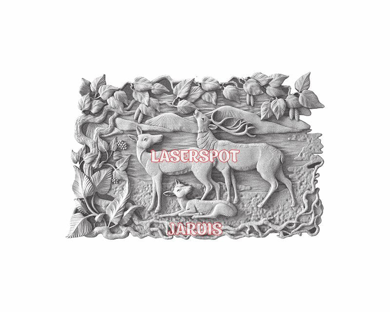 Deers 3d illusion & laser-ready files - 3DWave.us