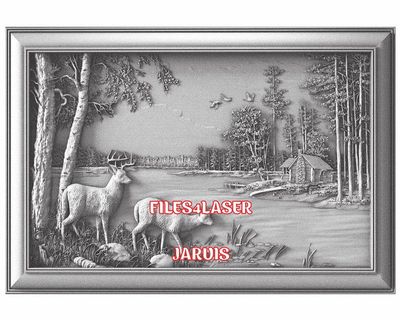 Deers 3d illusion & laser-ready files - 3DWave.us