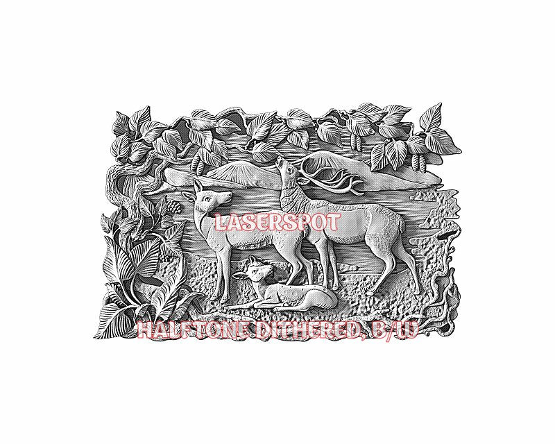 Deers 3d illusion & laser-ready files - 3DWave.us