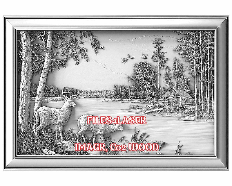 Deers 3d illusion & laser-ready files - 3DWave.us