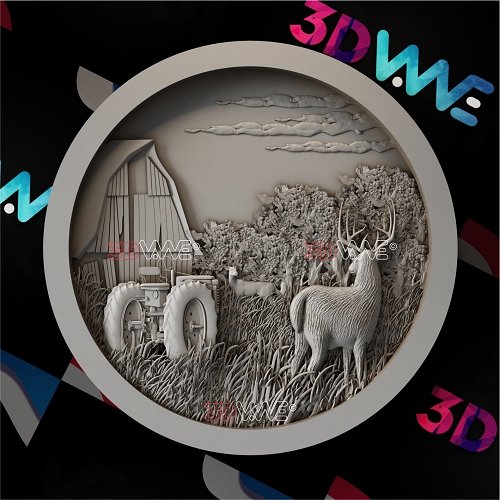 DEERS, OLD BURN & TRACTOR 3d stl 3DWave.us