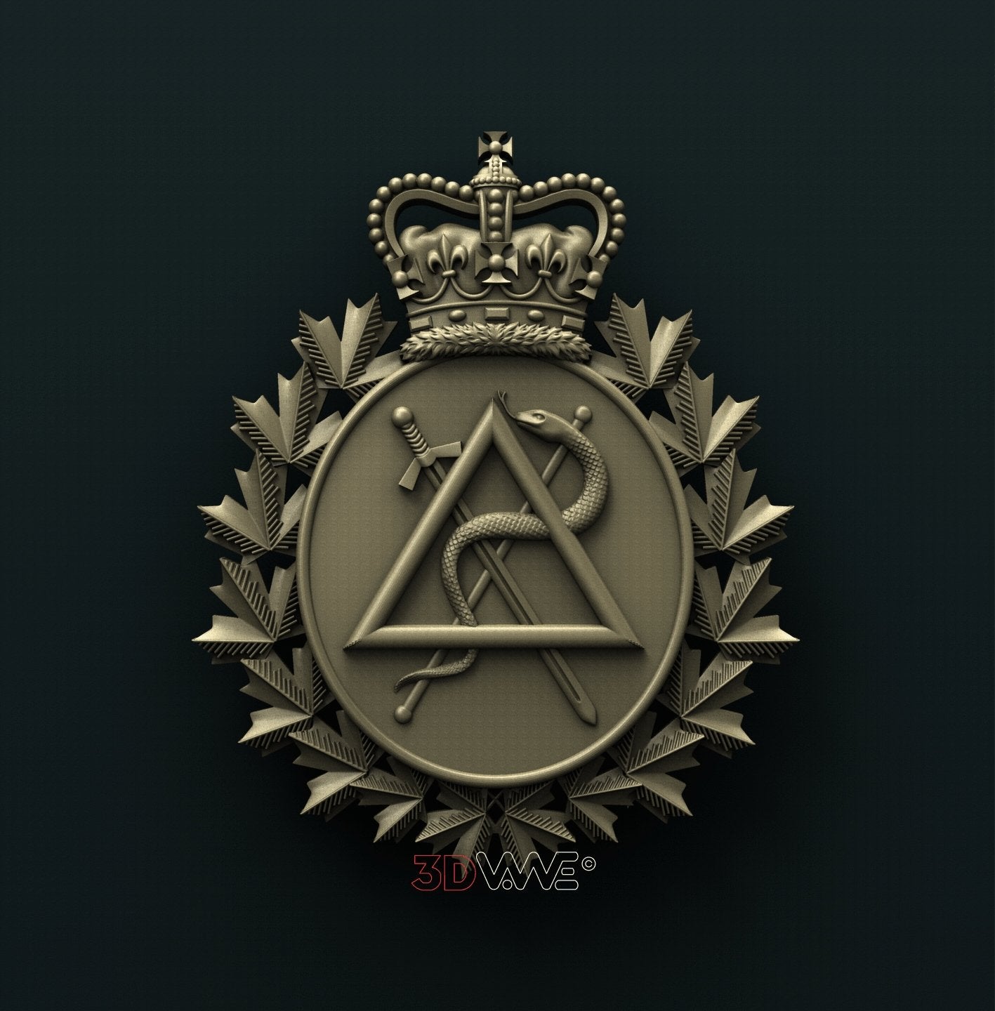 DENTAL BRANCH BADGE, CANADIAN FORCES 3D STL 3DWave