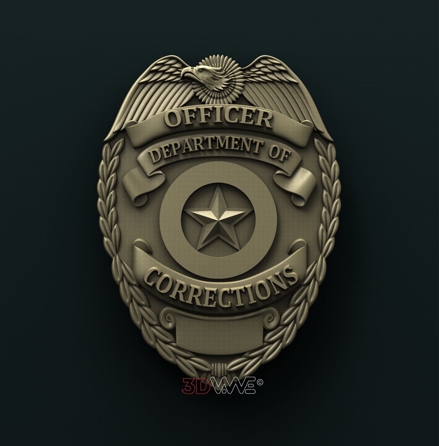 STATE OF MISSOURI CORRECTIONS OFFICER BADGE, image size:1417x1440