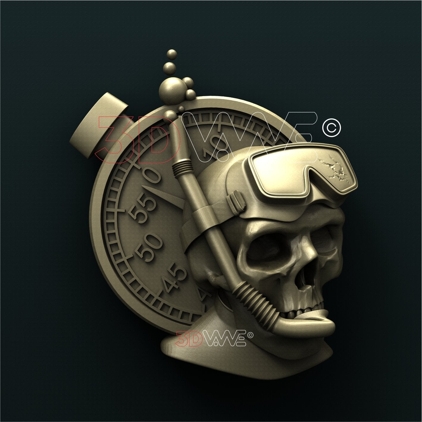 DIVER SKULL 3D STL 3DWave