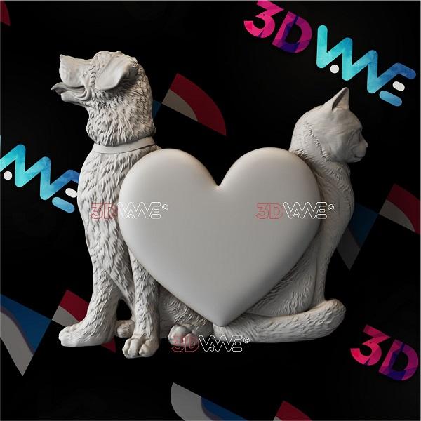 DOG & CAT 3d stl 3DWave.us