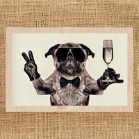 Thumbnail for DOG WINE TASTER laser-ready grayscale file 3DWave.us