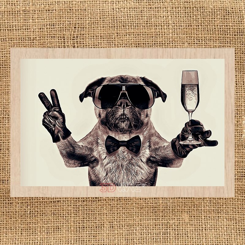 DOG WINE TASTER laser-ready grayscale file 3DWave.us