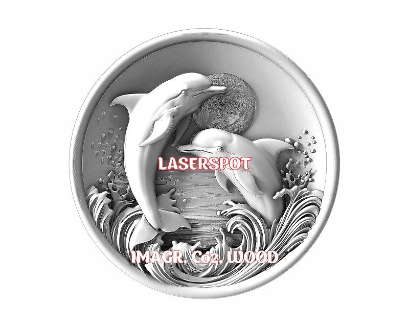 Dolphins 3d illusion & laser-ready files - 3DWave.us