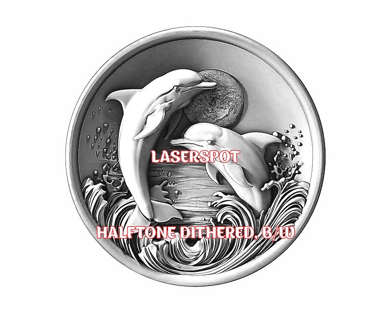 Dolphins 3d illusion & laser-ready files - 3DWave.us